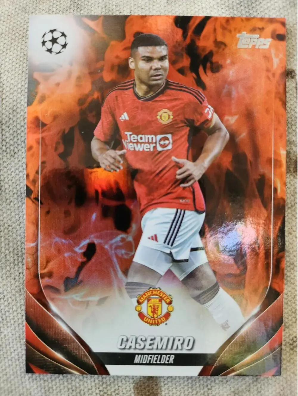 2023-24 Topps UEFA UCL Casemiro Inferno insert #189 Manchester United